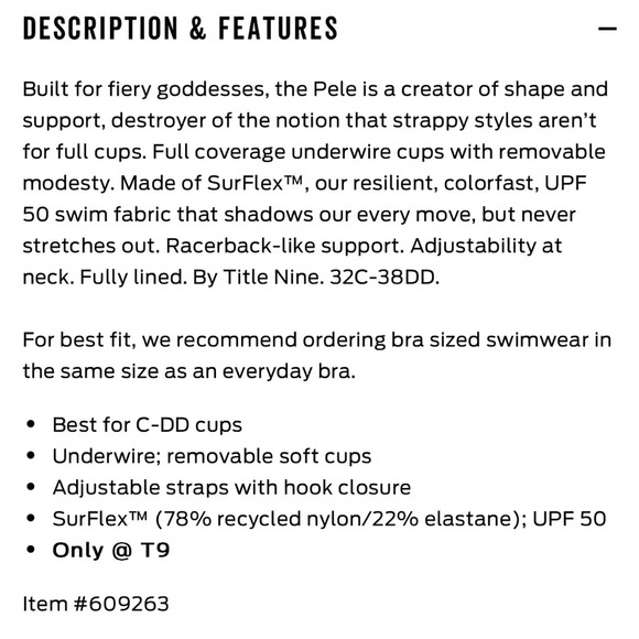 NWT Title Nine Pele Tankini Top Loganberry Sz 32D - Picture 8 of 10